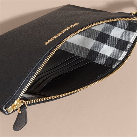 burberry leather clutch bag with check lining|burberry clutch bags for women.